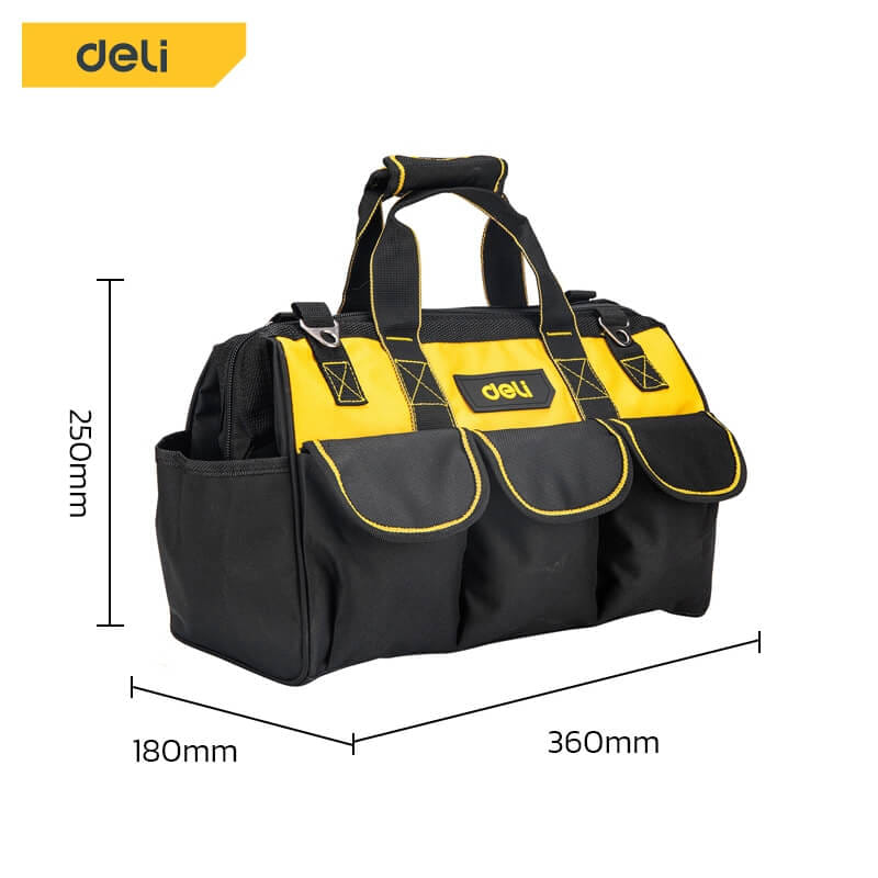 กระเป๋าเครื่องมือช่าง DELI EDL430116-BK-01 สีเหลือง-ดำ_8