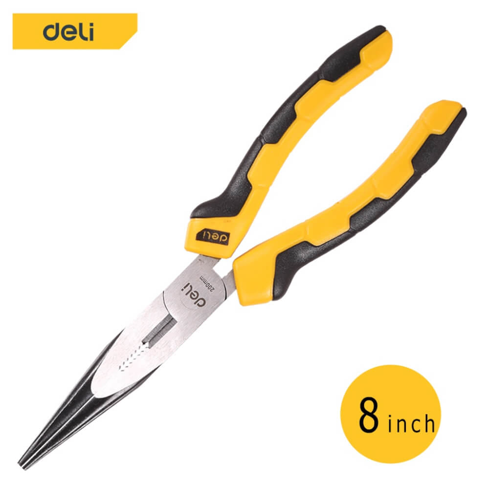 คีมปากแหลม DELI EDL2108-YL-01 8นิ้ว_8
