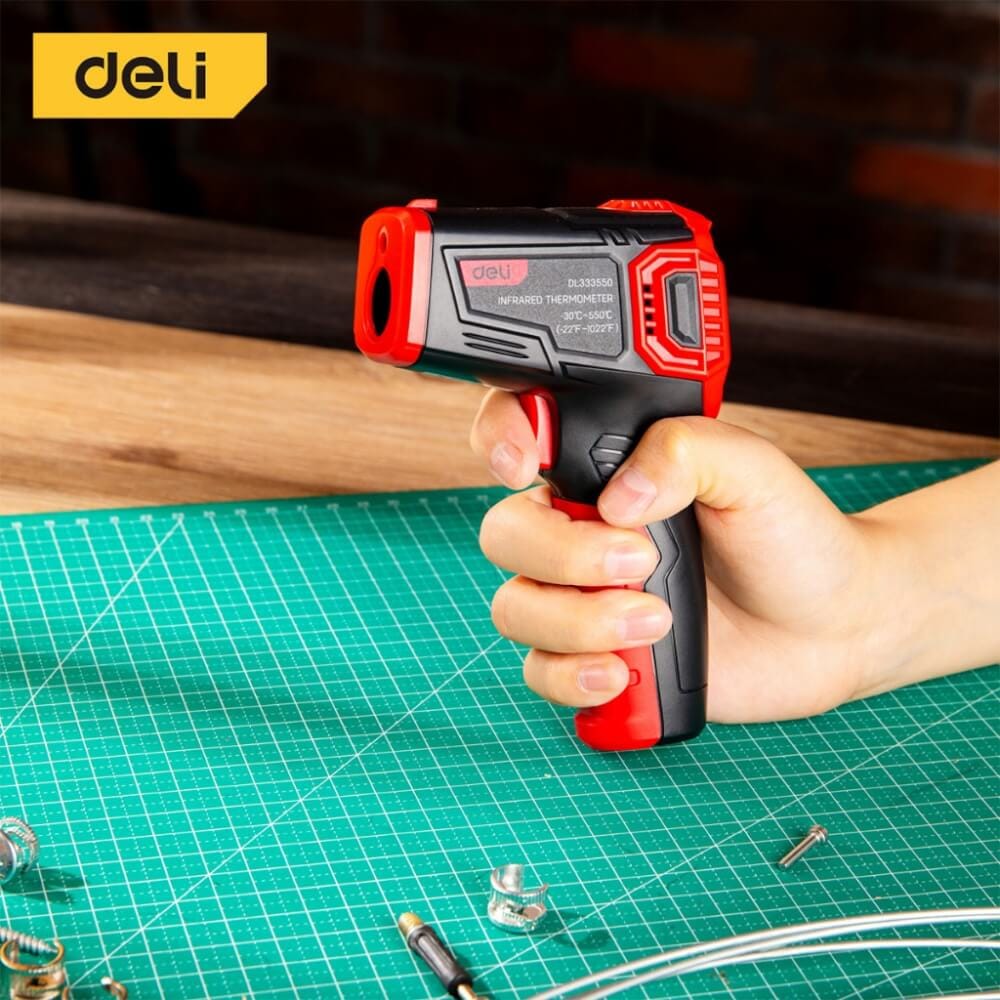 เครื่องวัดอุณหภูมิอินฟราเรด DELI EDL333550-YL-01 สีแดง_8