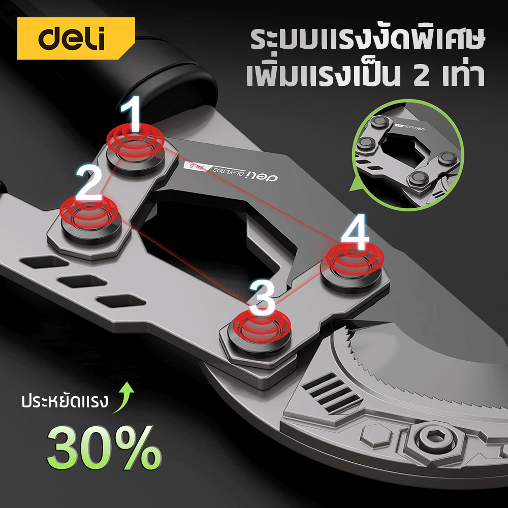 กรรไกรตัดกิ่งไม้ด้ามยาว DELI EDL-YL1102-GN-01 76 ซม._9