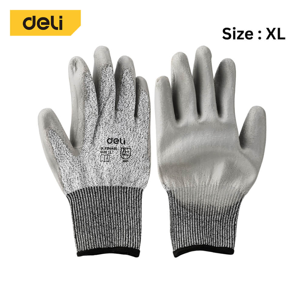 ถุงมือ DELI EDL521043XL-GR-01 ไซส์XL สีเทา 1คู่