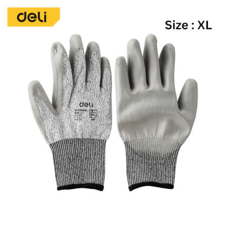 ถุงมือ DELI EDL521043XL-GR-01 ไซส์XL สีเทา 1คู่_2