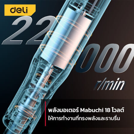 เครื่องเจียร์ไฟฟ้ามินิ DELI EDCE861-GR-01 32ชิ้น สีเทา_3