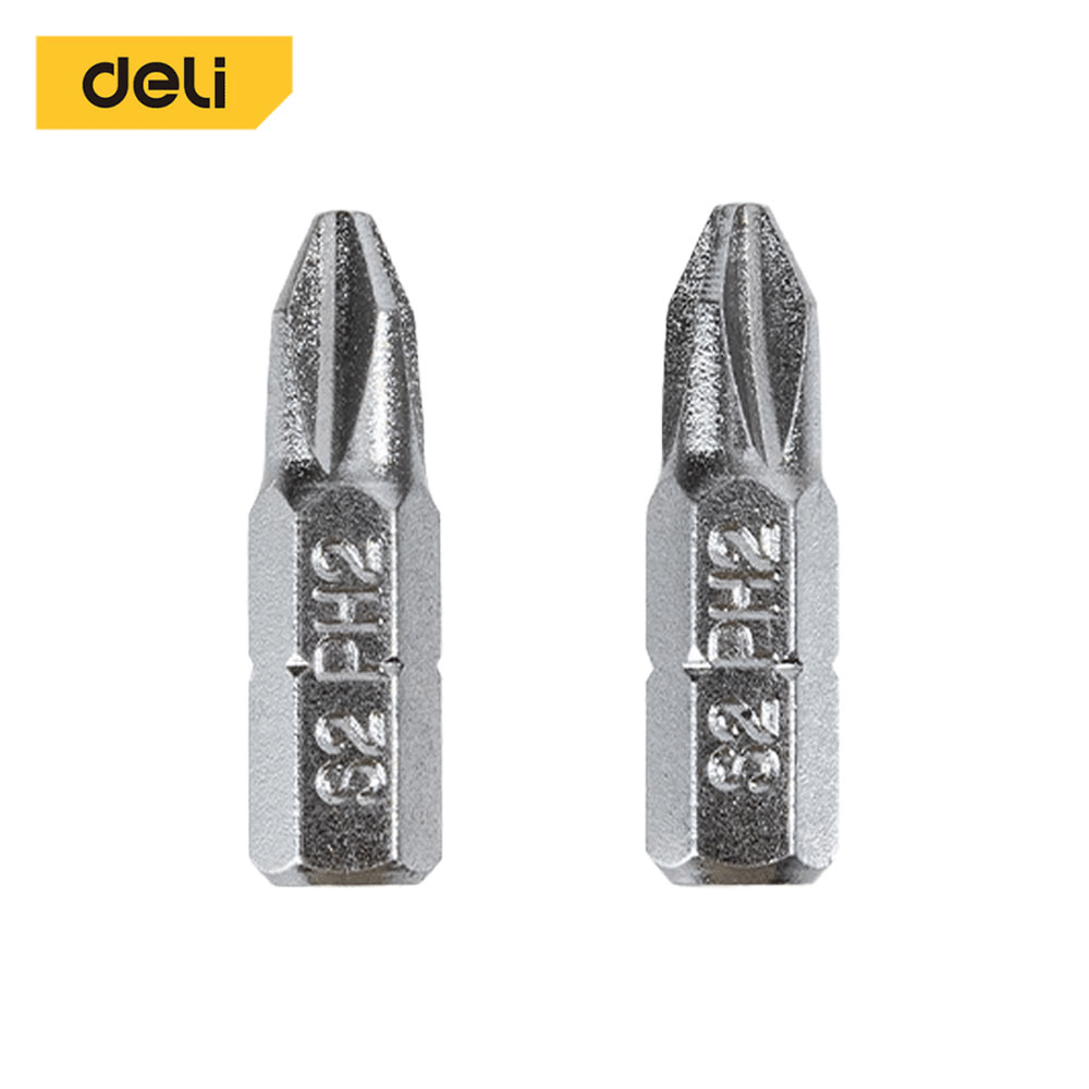 ดอกไขควงหัวแฉก PH2 DELI EDL251002-SL-01 25มม สีเงิน 2ดอก_0