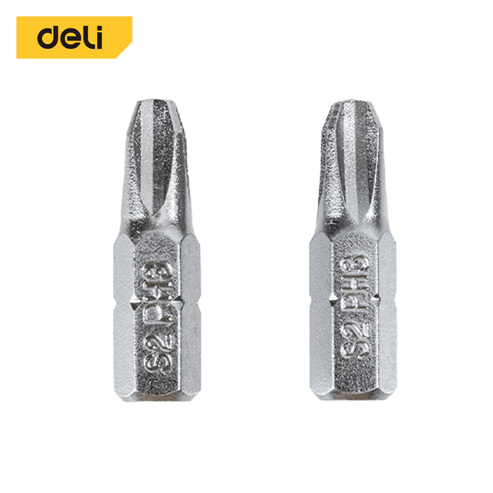 ดอกไขควงหัวแฉก PH3 DELI EDL251003-SL-01 25มม สีเงิน 2ดอก_0