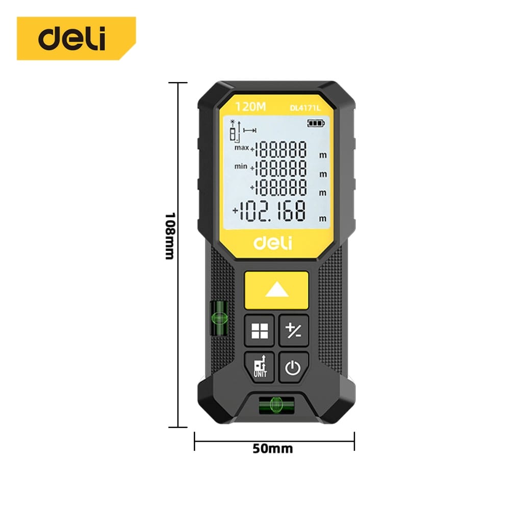 เครื่องวัดระยะ 120 เมตร DELI EDL4171L-YL-01 สีเหลือง_5
