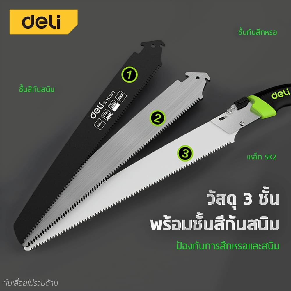 ใบเลื่อย DELI EDL-YL2203P-BK-01 แบบตรง สีดำ_9