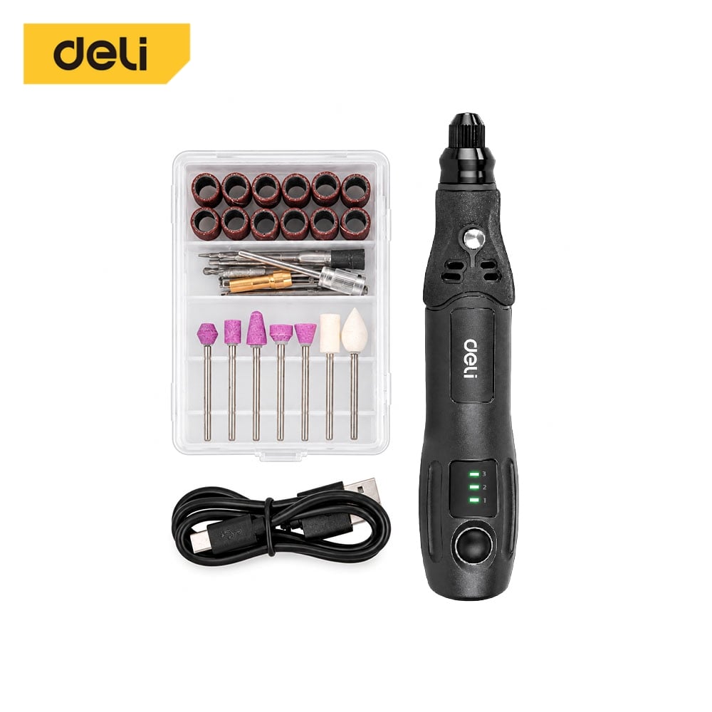 เครื่องเจียรมินิไร้สาย DELI EDCE862-BK-01 19หัว สีดำ_9