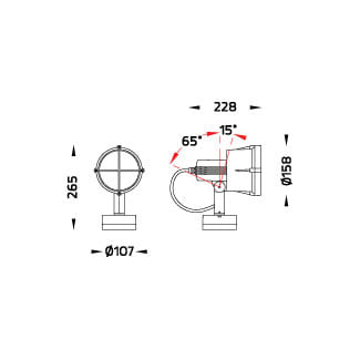 สปอตไลท์ภายนอก UNILAMP SPOTT IP65 สีดำ_2