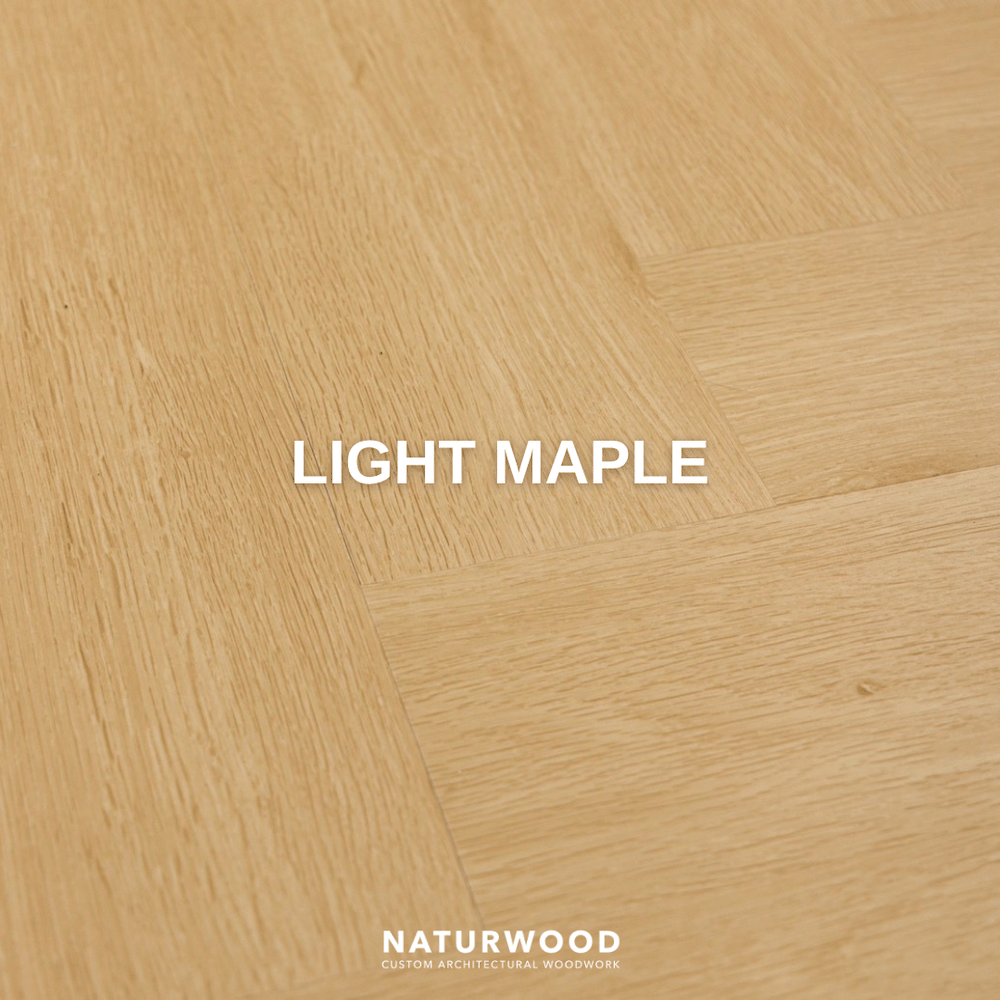 พื้น SPC คลิกล็อค ก้างปลา พร้อมโฟม IXPE NATURWOOD หนา 5 มม. สี LIGHT MAPLE (กล่อง 10 แผ่น ปูได้ 1.29 ตร.ม.)
