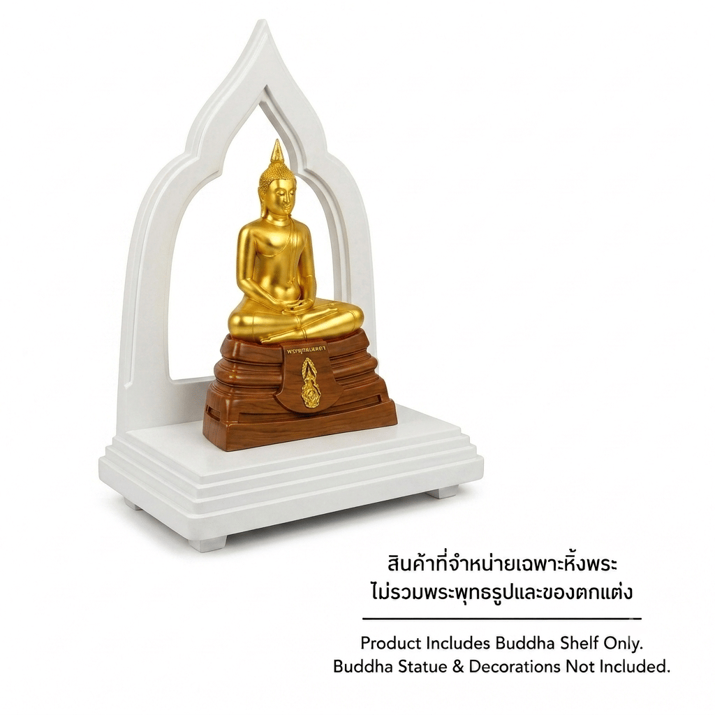 หิ้งพระวิมาน แบบตั้งโต๊ะ EGGWHITE 20 X 30 X 38 ซม. สีขาว_0