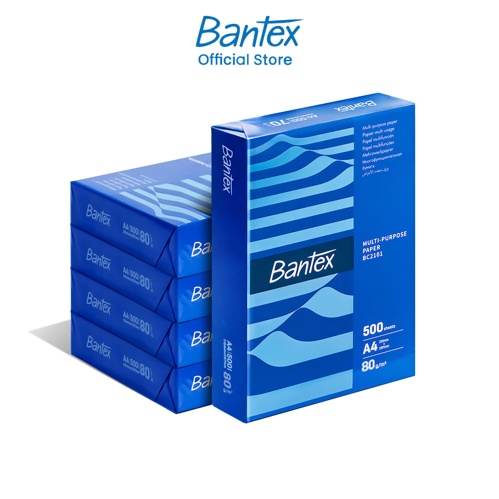 กระดาษถ่ายเอกสาร BANTEX BC2101-MX-05 A4 80แกรม 1รีม 500แผ่น แพ็ค 5รีม_0