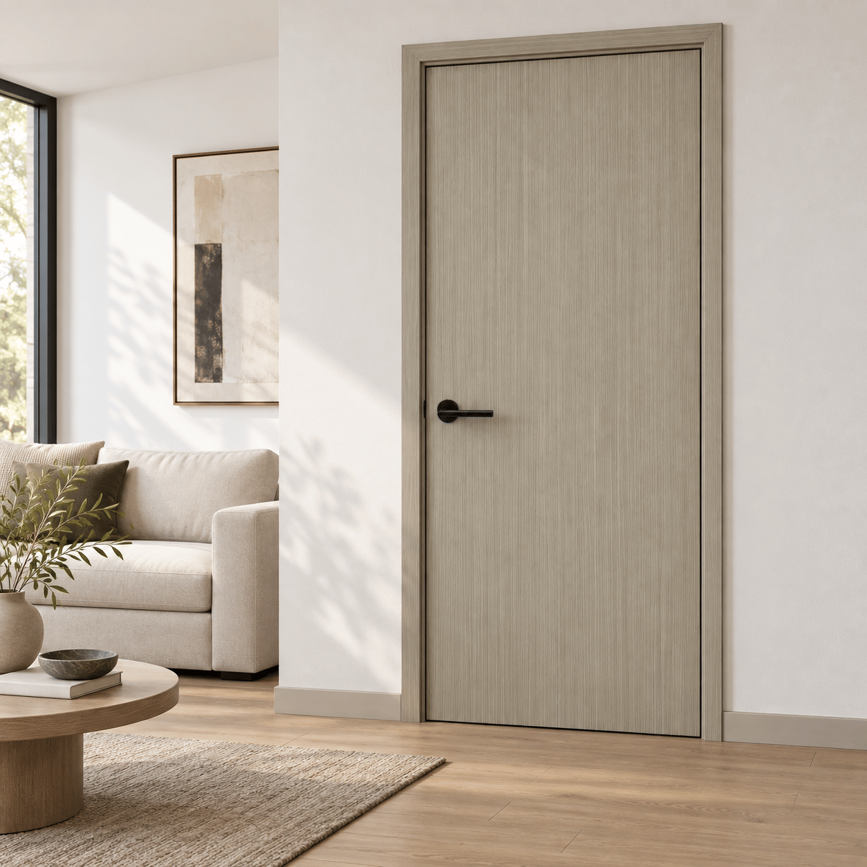 ประตูภายใน WPC EVERGREEN 90X200 ซม. สี MOCHA MIST_5