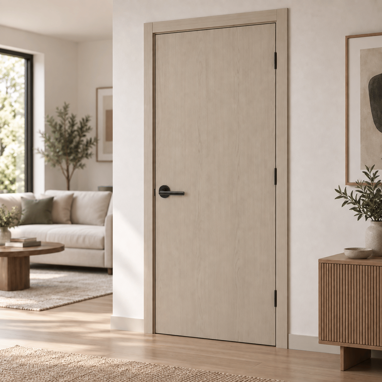 ประตูภายในเมลามีนบานเรียบ EVERGREEN 80X200 ซม. สี EARL GREY_8