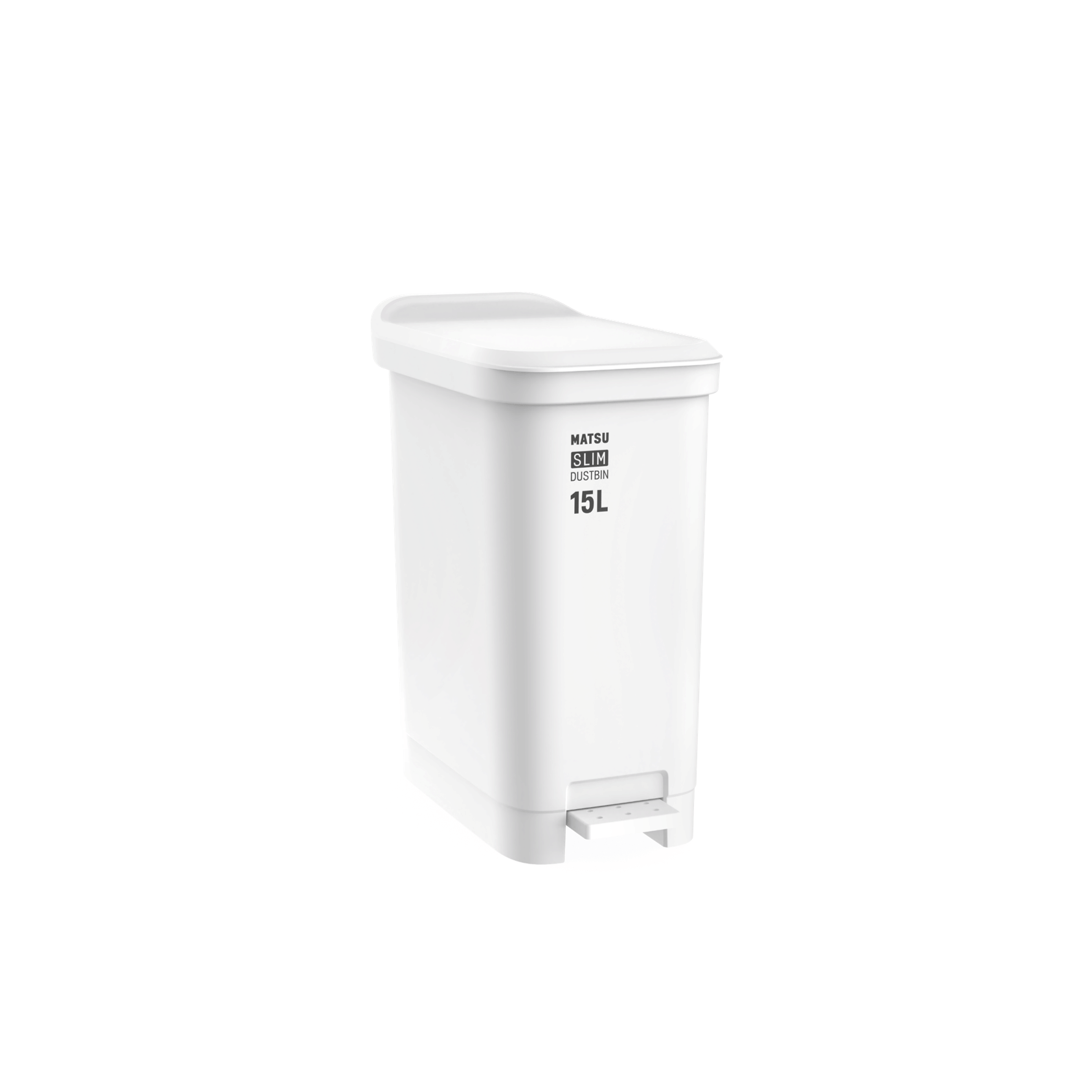 ถังขยะเหยียบ MATSU SOFT-CLOSE ขนาด 15L สีขาว_0