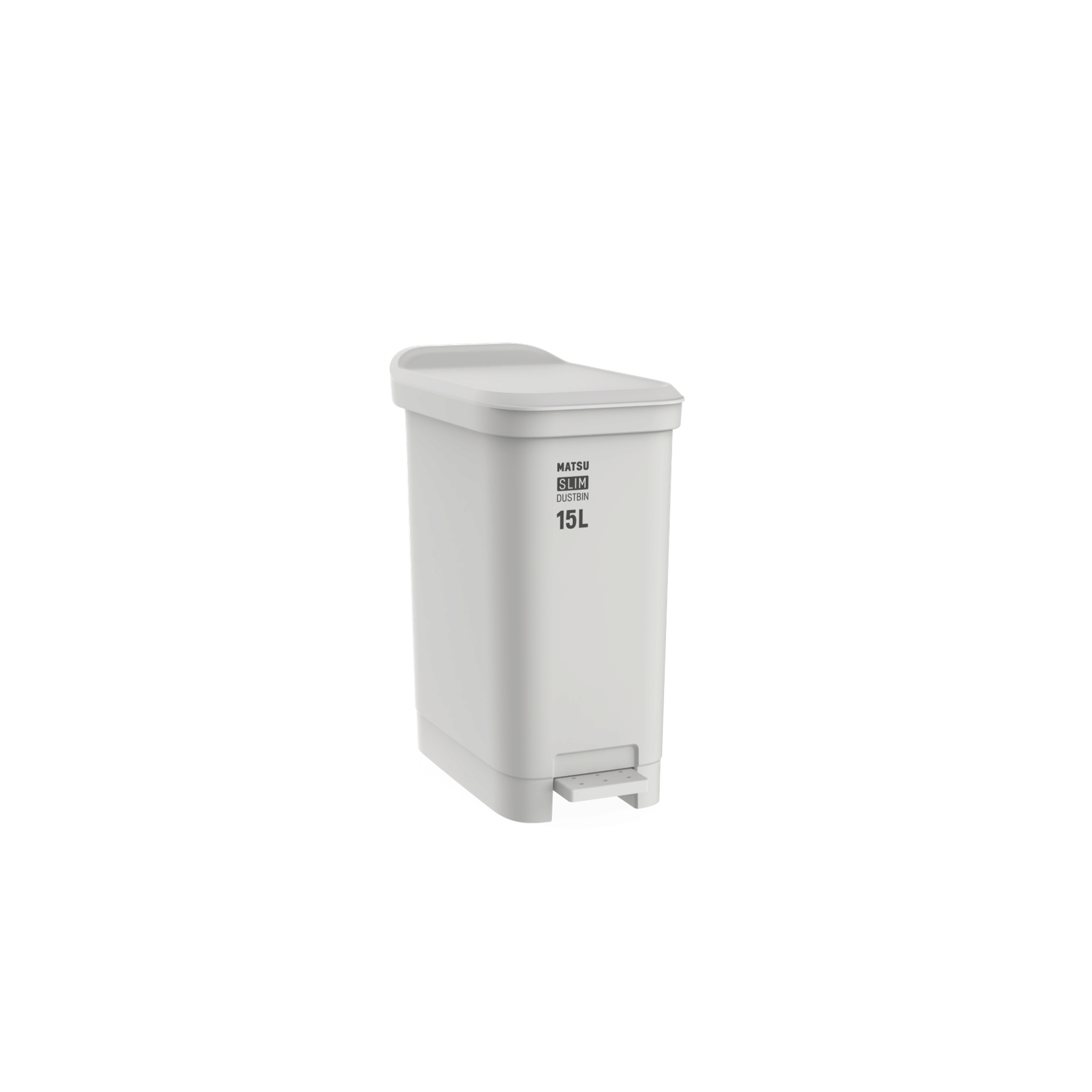 ถังขยะเหยียบ MATSU SOFT-CLOSE ขนาด 15L สีเทา_0