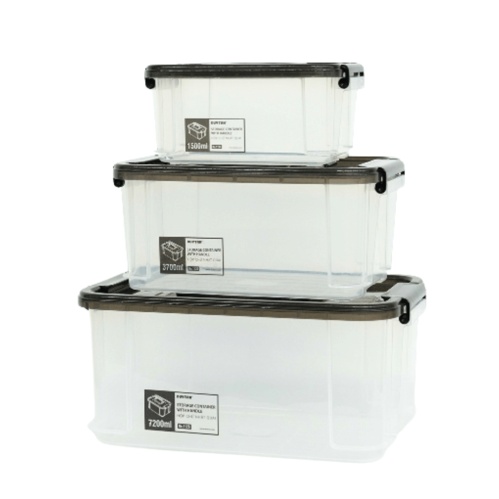 กล่องเก็บของ ฝาล็อค MATSU ขนาด 15, 37 และ 72 ลิตร สีใส บรรจุ 3 ชิ้น/ชุด_4