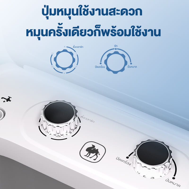 เครื่องซักผ้าฝาบน CAMEL D124-W ความจุ 9 กก. สีขาว_4