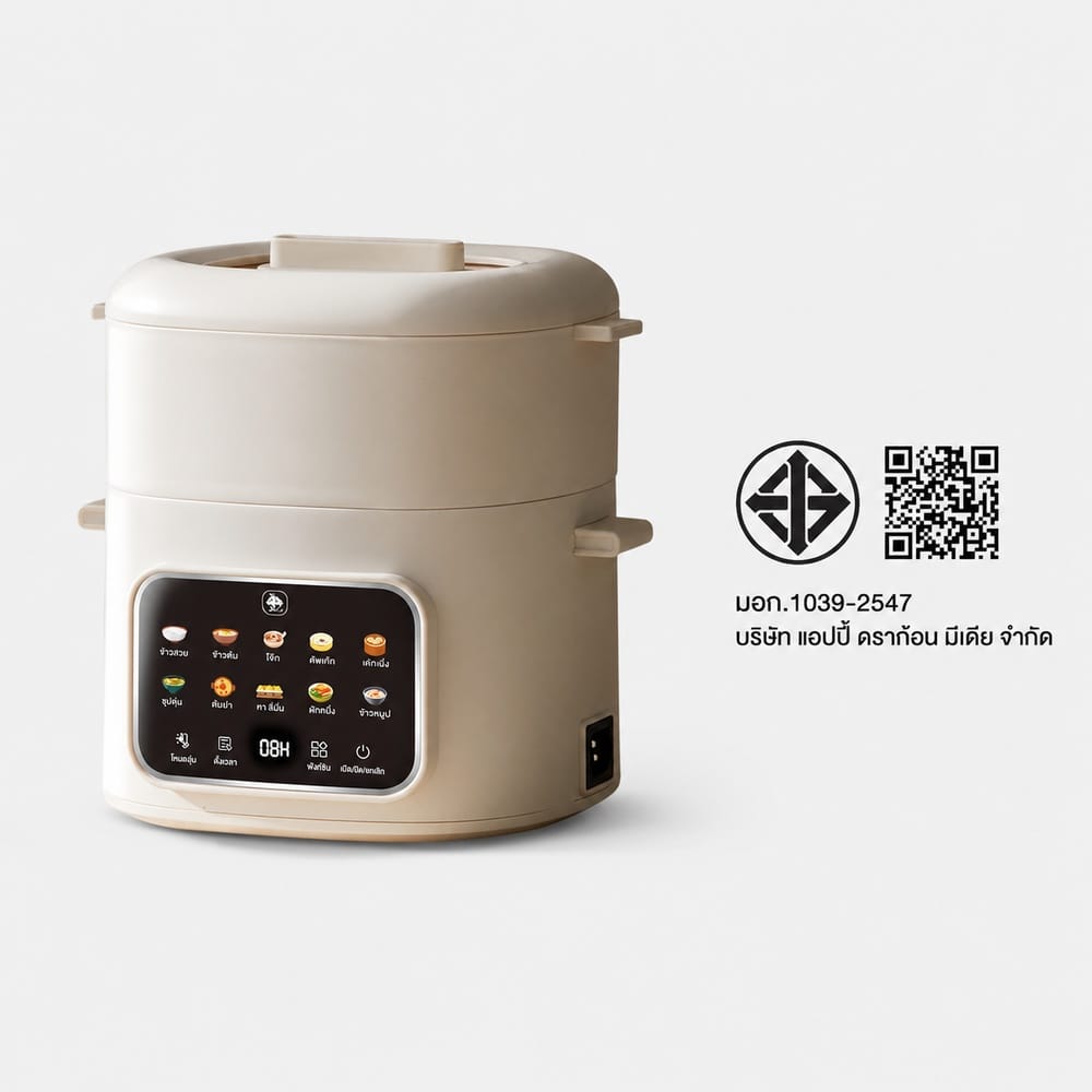 หม้ออเนกประสงค์ CAMEL D134-16L ความจุ 1.6 ลิตร สีครีม_4