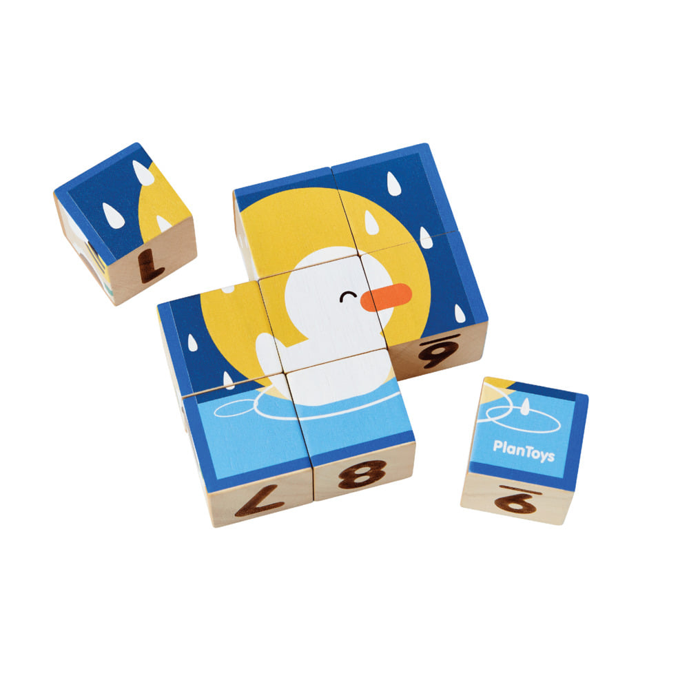ชุดของเล่นไม้ PLANTOYS  จิ๊กซอว์ลูกบาศก์รูปสัตว์ สำหรับเด็กอายุ 2 ปีขึ้นไป_0