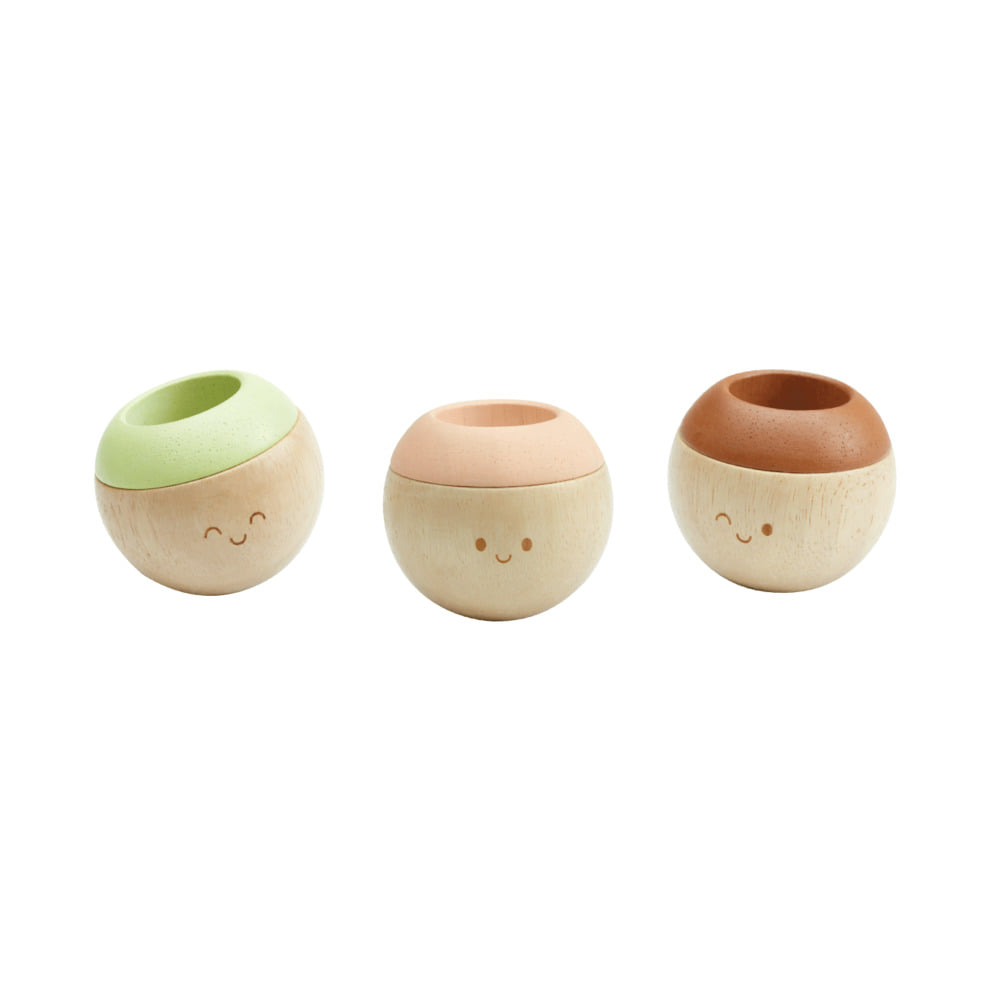ชุดของเล่นไม้ PLANTOYS  บอลล้มลุกกระตุ้นสัมผัส - สีโมเดิร์นรัสติก สำหรับเด็กอายุ 6 เดือนขึ้นไป_0