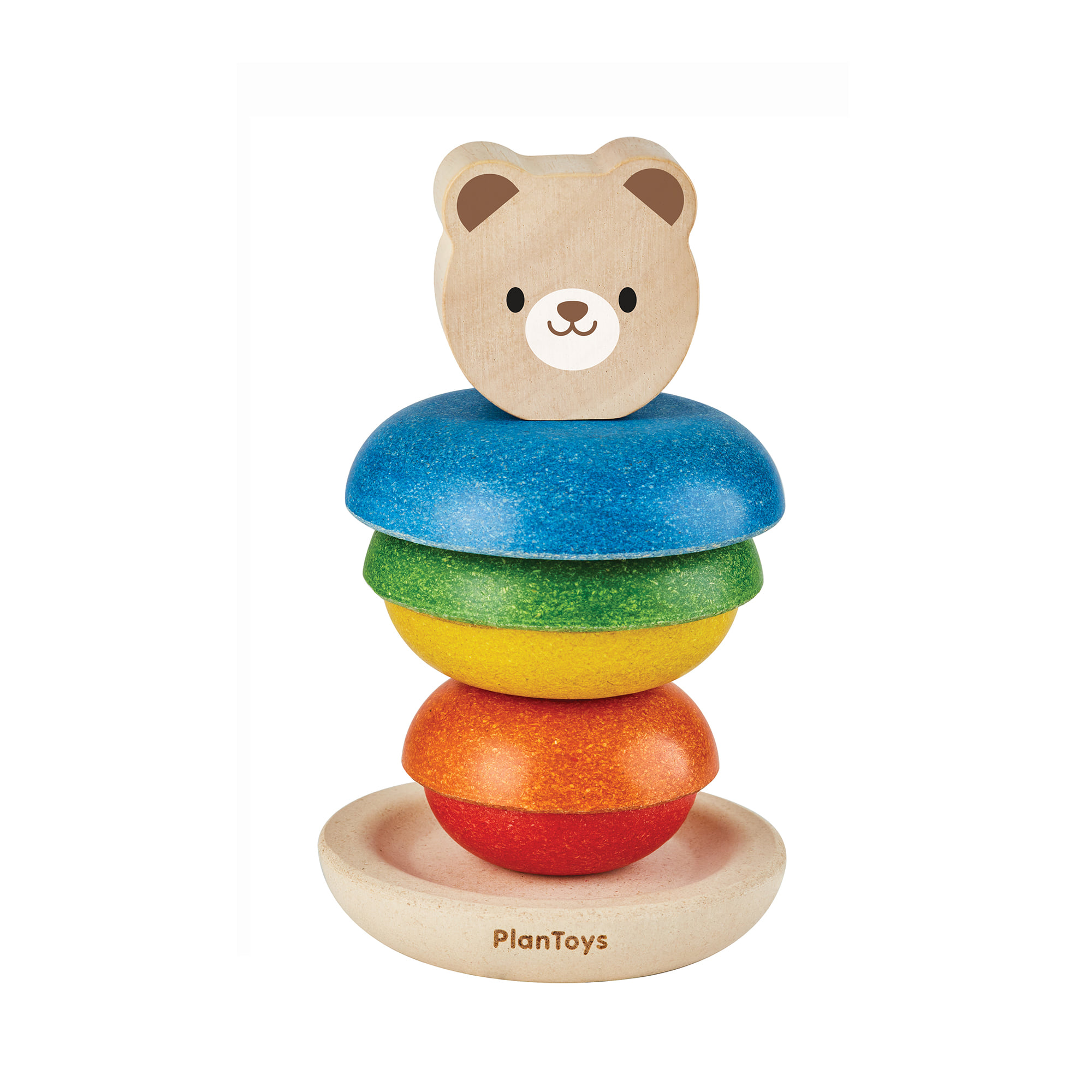 ชุดของเล่นไม้ PLANTOYS วงแหวนสวมหลัก - หมี สำหรับเด็กอายุ 12 เดือนขึ้นไป_2