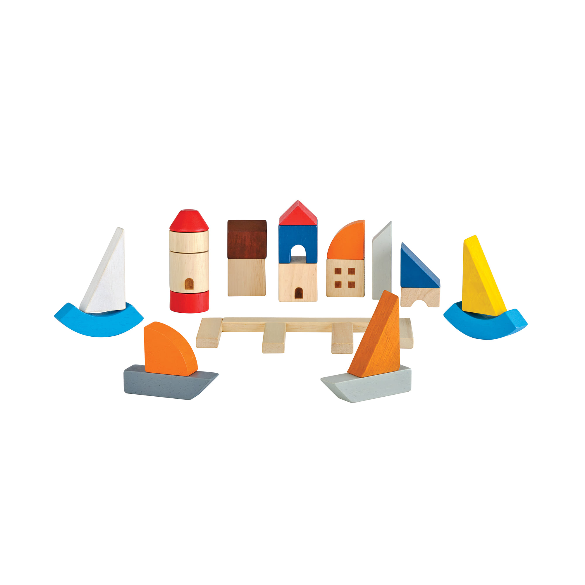 ชุดของเล่นไม้ PLANTOYS ชุดบล็อกท่าเรือ สำหรับเด็กอายุ 18 เดือนขึ้นไป_0