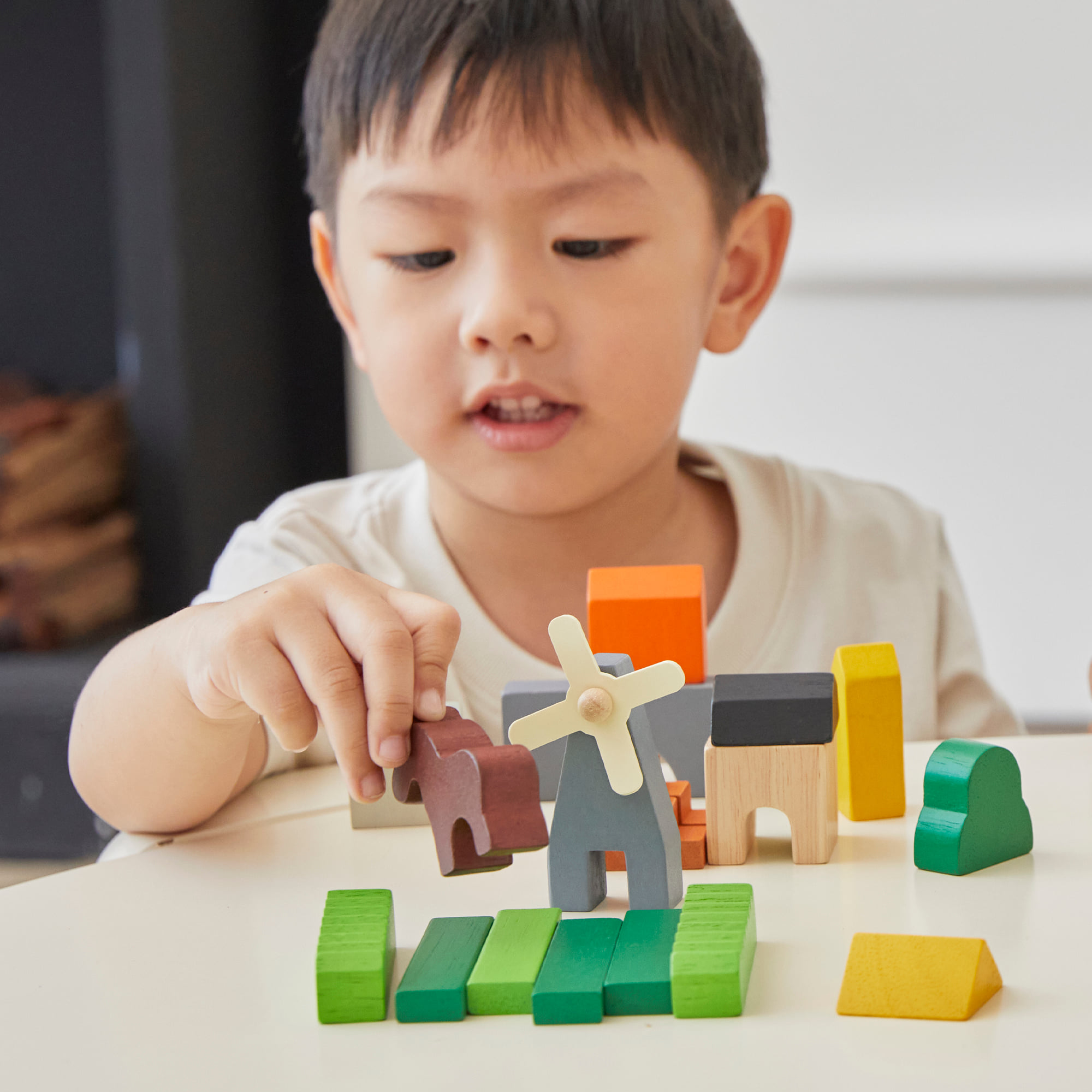 ชุดของเล่นไม้ PLANTOYS ชุดบล็อกบ้านชนบท สำหรับเด็กอายุ 18 เดือนขึ้นไป_6
