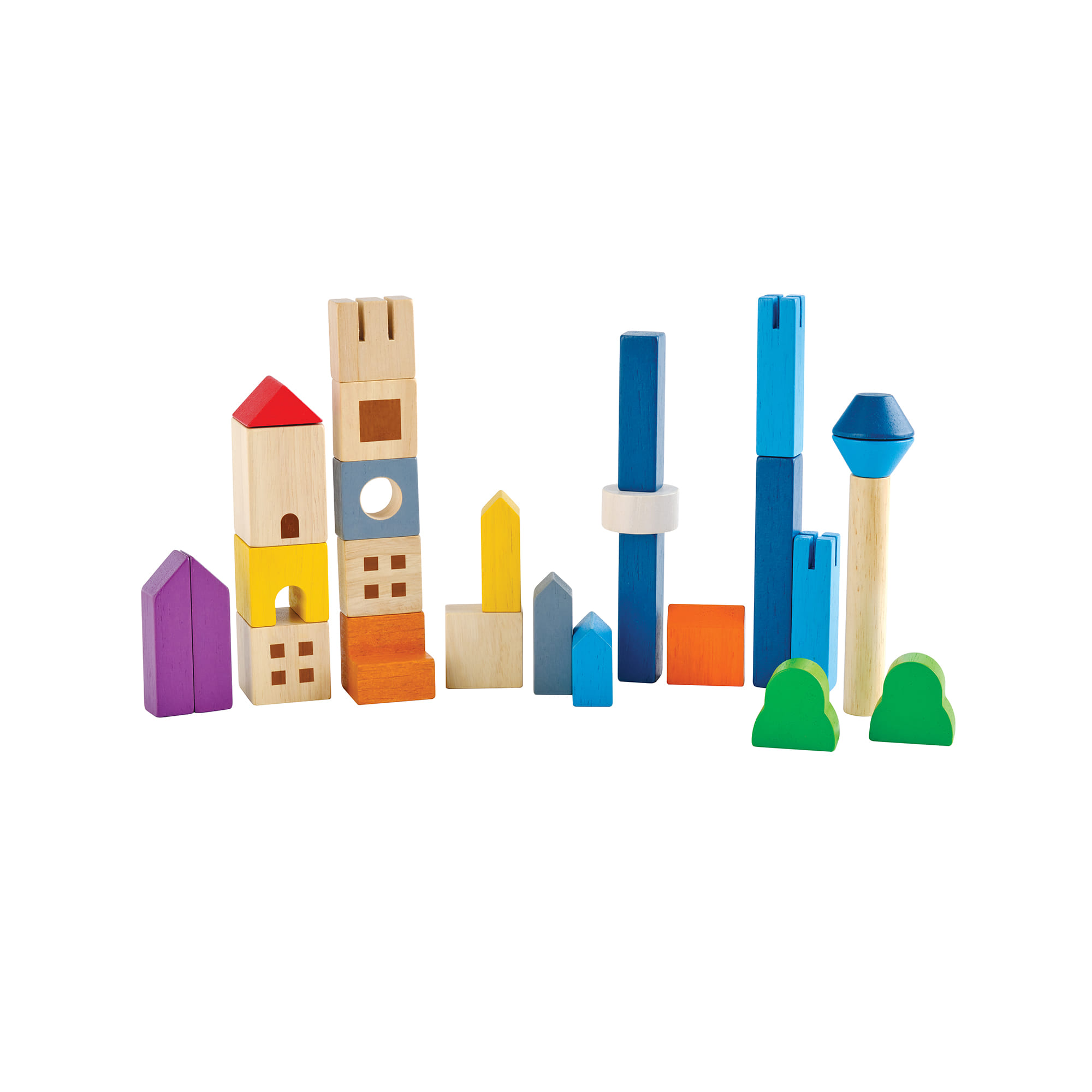 ชุดของเล่นไม้ PLANTOYS ชุดบล็อกสร้างเมือง สำหรับเด็กอายุ 18 เดือนขึ้นไป_0