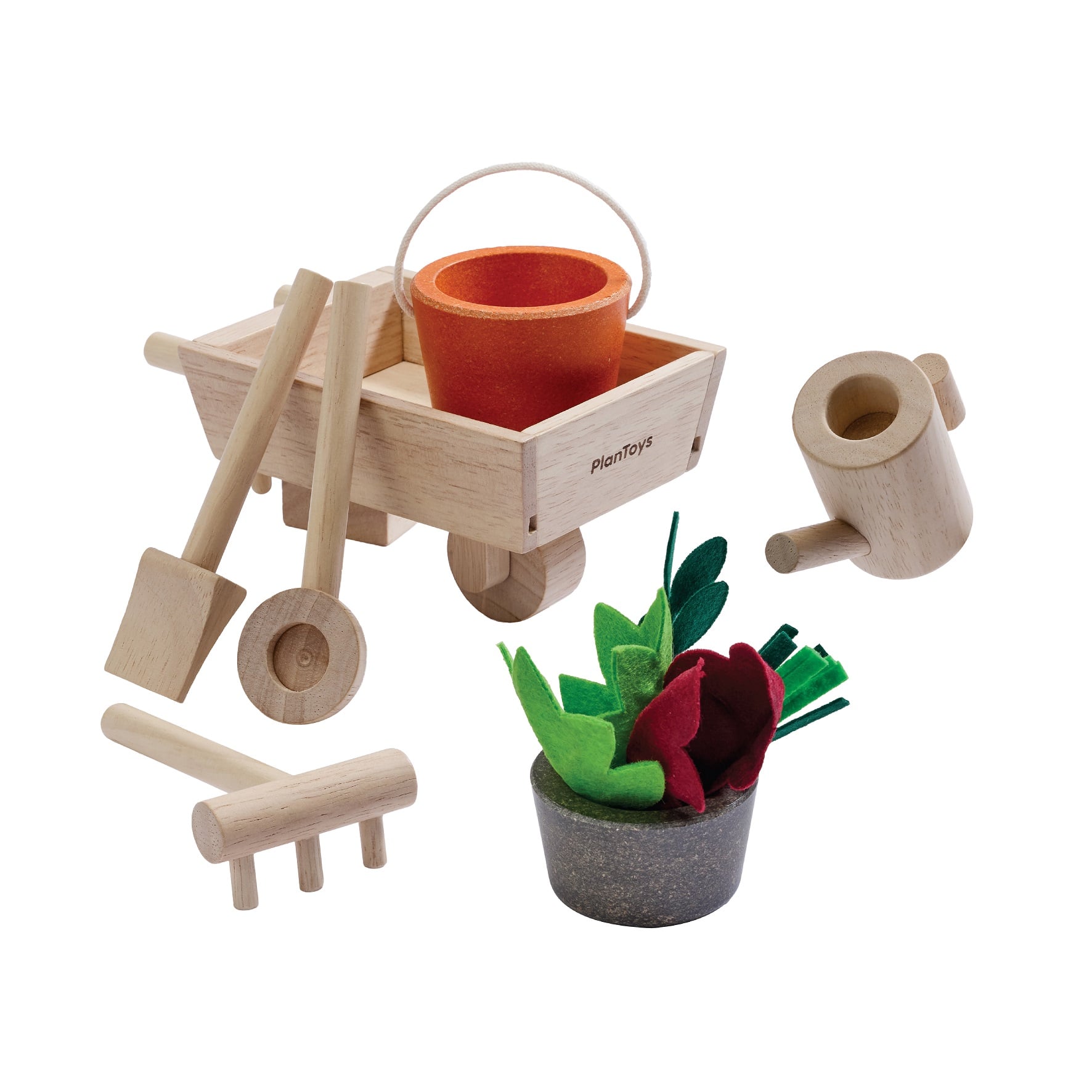 ชุดของเล่นไม้ PLANTOYS ชุดรถเข็นและเครื่องมือทำสวน สำหรับเด็กอายุ 3 ปีขึ้นไป_0
