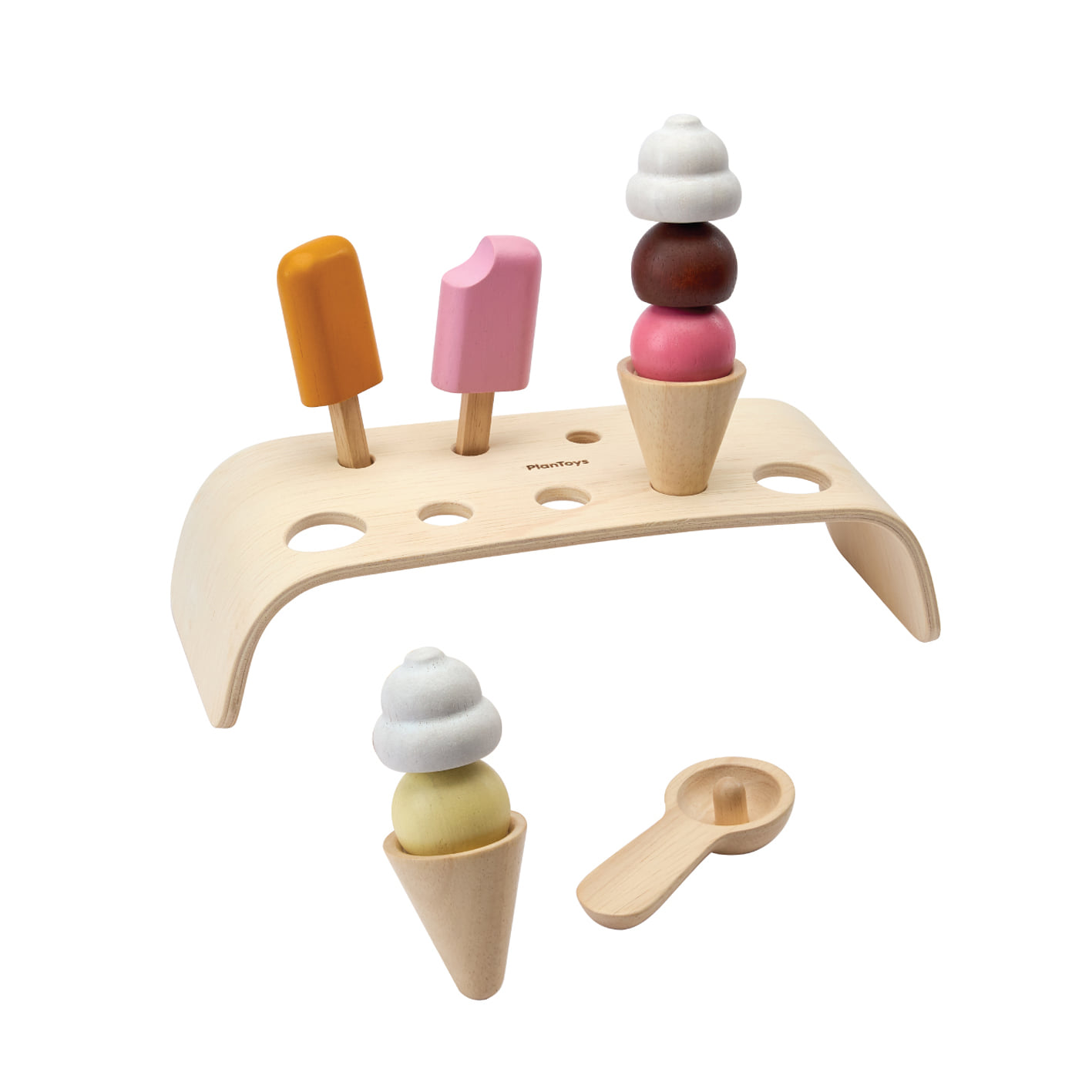 ชุดของเล่นไม้ PLANTOYS ชุดรวมไอศครีม สำหรับเด็กอายุ 3 ปีขึ้นไป_0