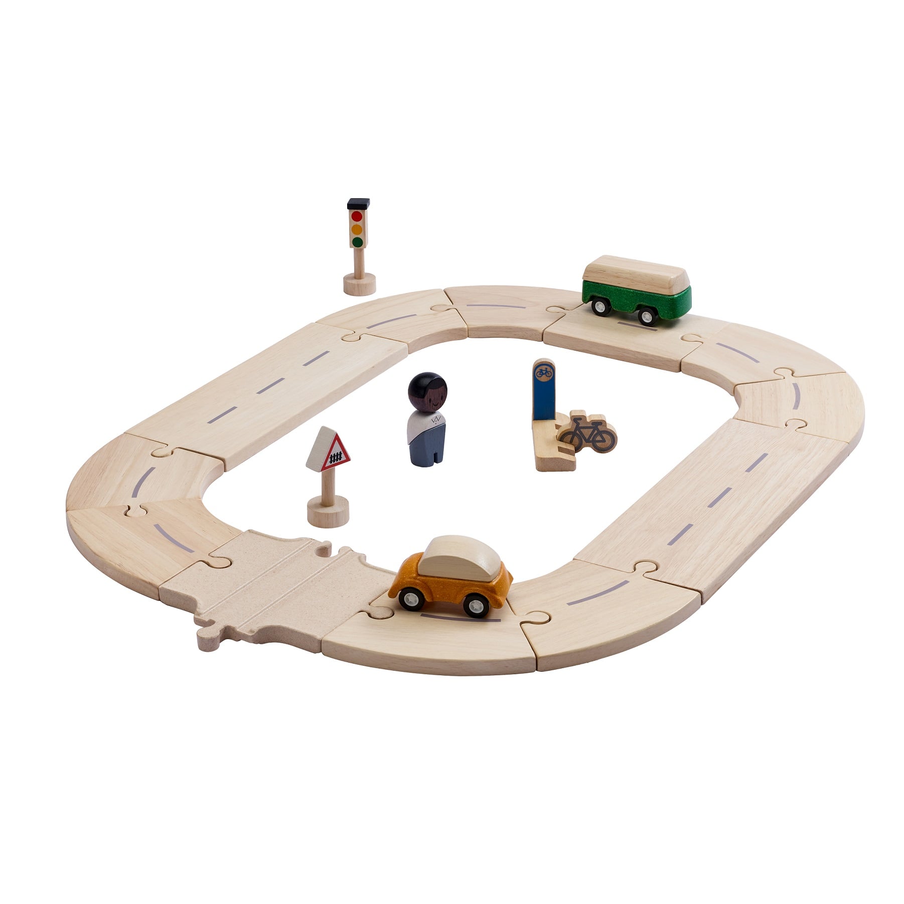 ชุดของเล่นไม้ PLANTOYS ชุดถนนเริ่มต้น สำหรับเด็กอายุ 3 ปีขึ้นไป_0