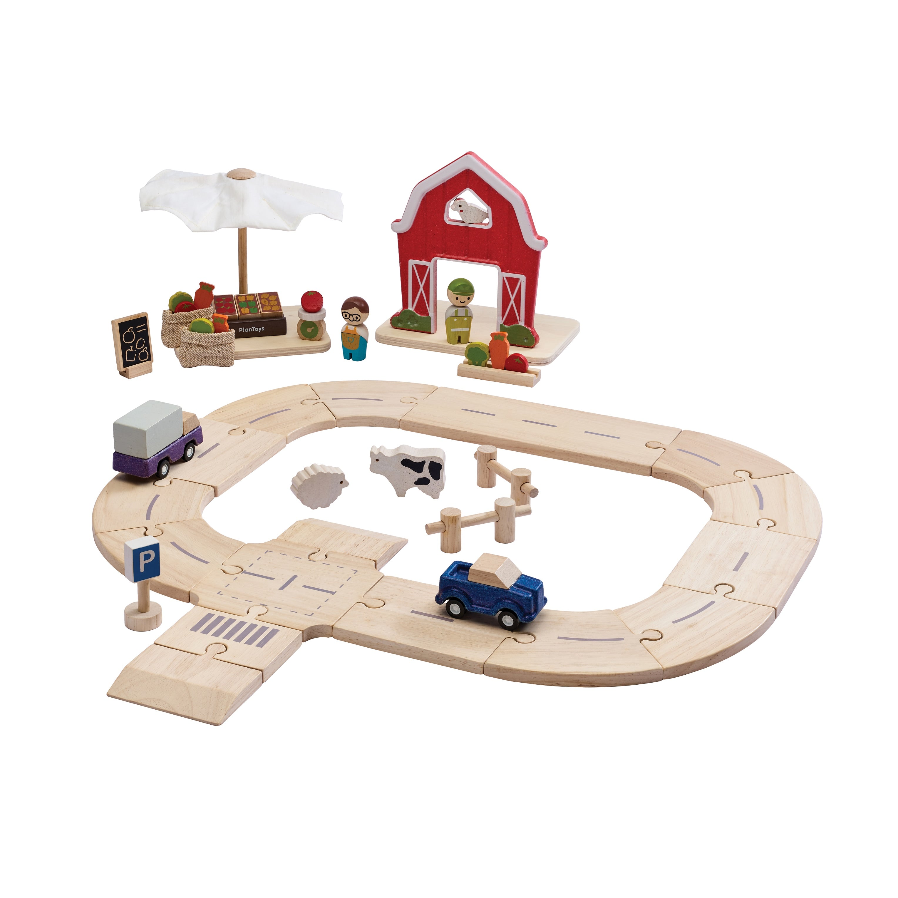 ชุดของเล่นไม้ PLANTOYS ชุดถนนฟาร์มสู่ตลาด สำหรับเด็กอายุ 3 ปีขึ้นไป_0