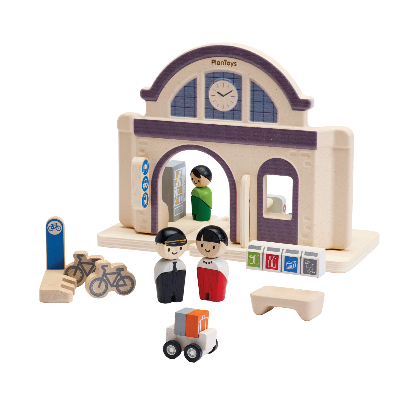 ชุดของเล่นไม้ PLANTOYS สถานีรถไฟ สำหรับเด็กอายุ 3 ปีขึ้นไป_0