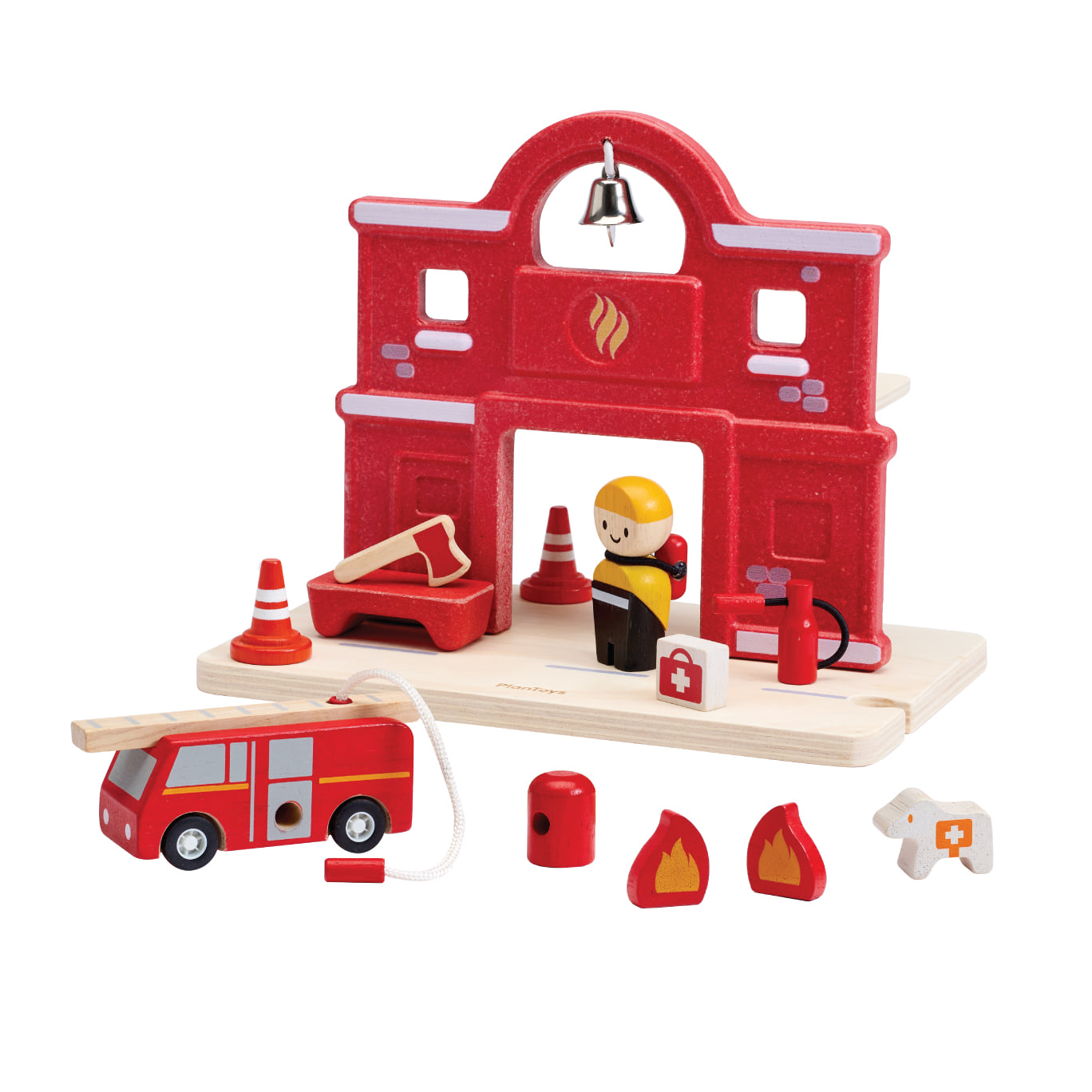 ชุดของเล่นไม้ PLANTOYS สถานีดับเพลิง สำหรับเด็กอายุ 3 ปีขึ้นไป_0