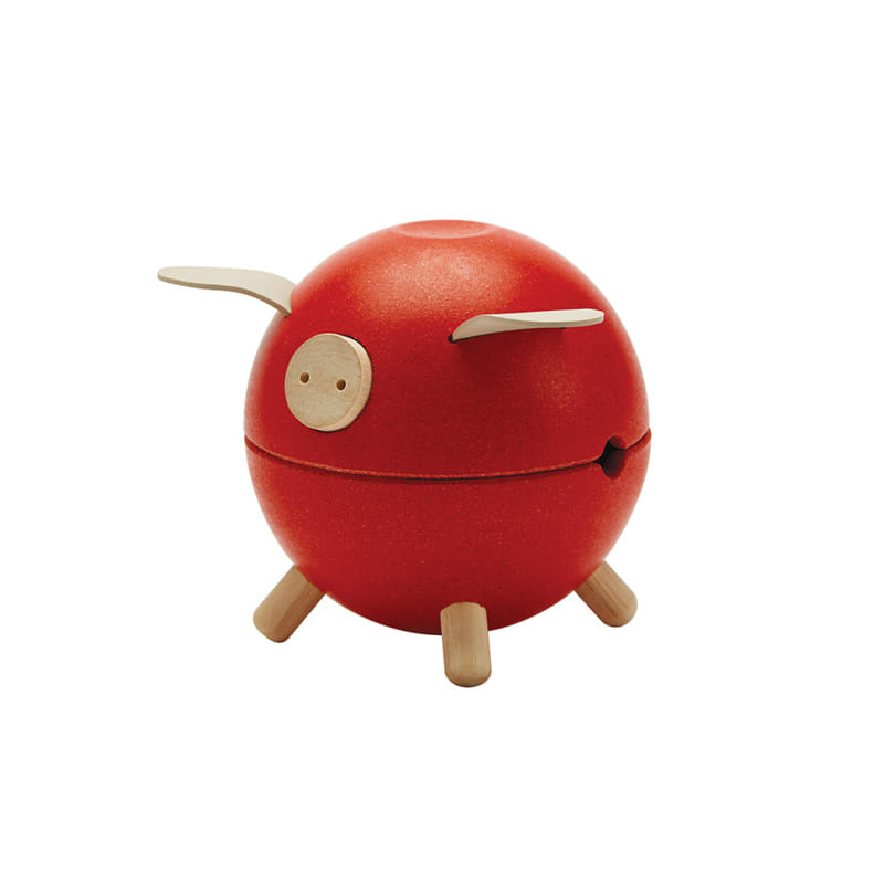 ชุดของเล่นไม้ PLANTOYS  กระปุกหมูออมสิน - แดง สำหรับเด็กอายุ 3 ปีขึ้นไป_0