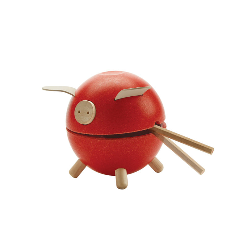 ชุดของเล่นไม้ PLANTOYS  กระปุกหมูออมสิน - แดง สำหรับเด็กอายุ 3 ปีขึ้นไป_3