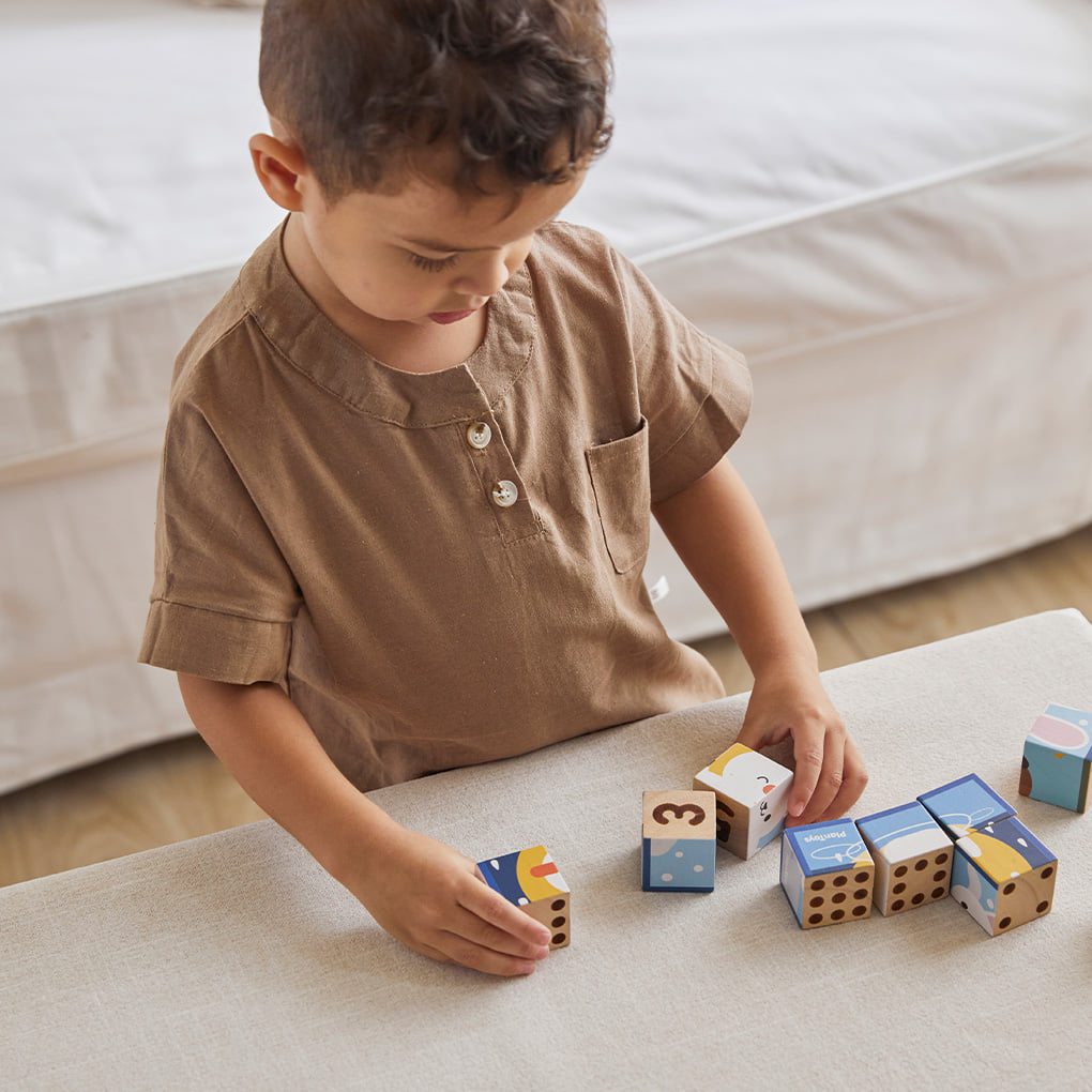 ชุดของเล่นไม้ PLANTOYS  จิ๊กซอว์ลูกบาศก์รูปสัตว์ สำหรับเด็กอายุ 2 ปีขึ้นไป_2