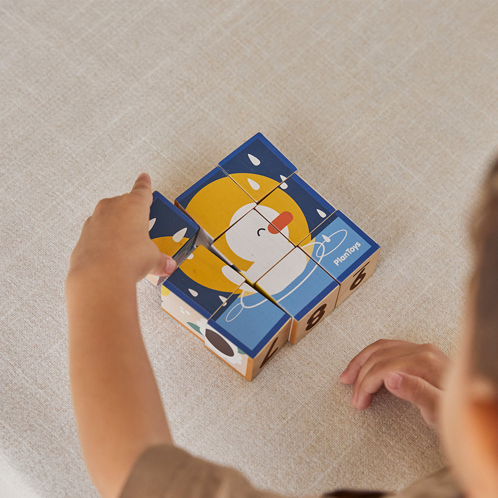 ชุดของเล่นไม้ PLANTOYS  จิ๊กซอว์ลูกบาศก์รูปสัตว์ สำหรับเด็กอายุ 2 ปีขึ้นไป_4