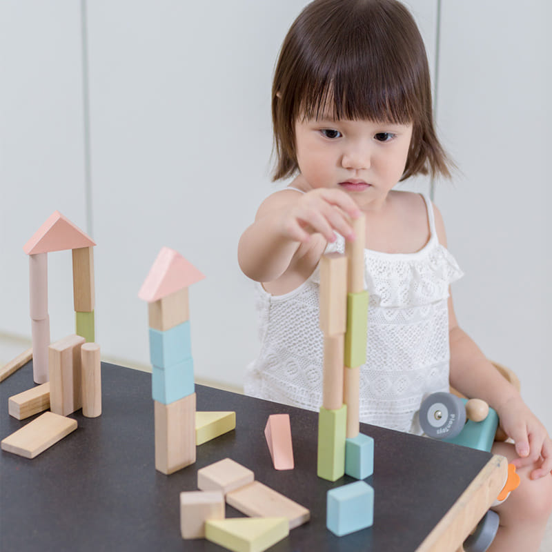 ชุดของเล่นไม้ PLANTOYS ชุดบล็อก 40 ชิ้น-สีพาสเทล สำหรับเด็กอายุ 18 เดือนขึ้นไป_5