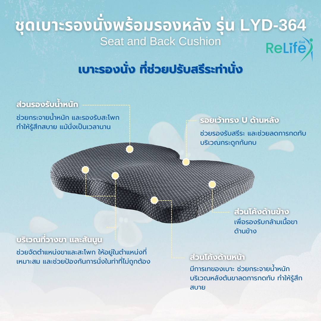 ชุดเบาะรองนั่งพร้อมรองหลัง RELIFE LYD-364_2