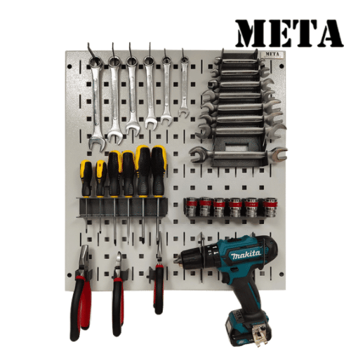 แผงแขวนเครื่องมือช่าง META HT-530-WH/TH-M-GR สีขาว/เทา_1