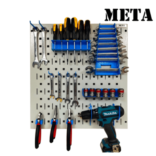 แผงแขวนเครื่องมือช่าง META HT-530-WH/TH-M-BL สีขาว/ฟ้า_1