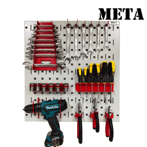 แผงแขวนเครื่องมือช่าง META HT-530-WH/TH-M-RD สีขาว/แดง_1