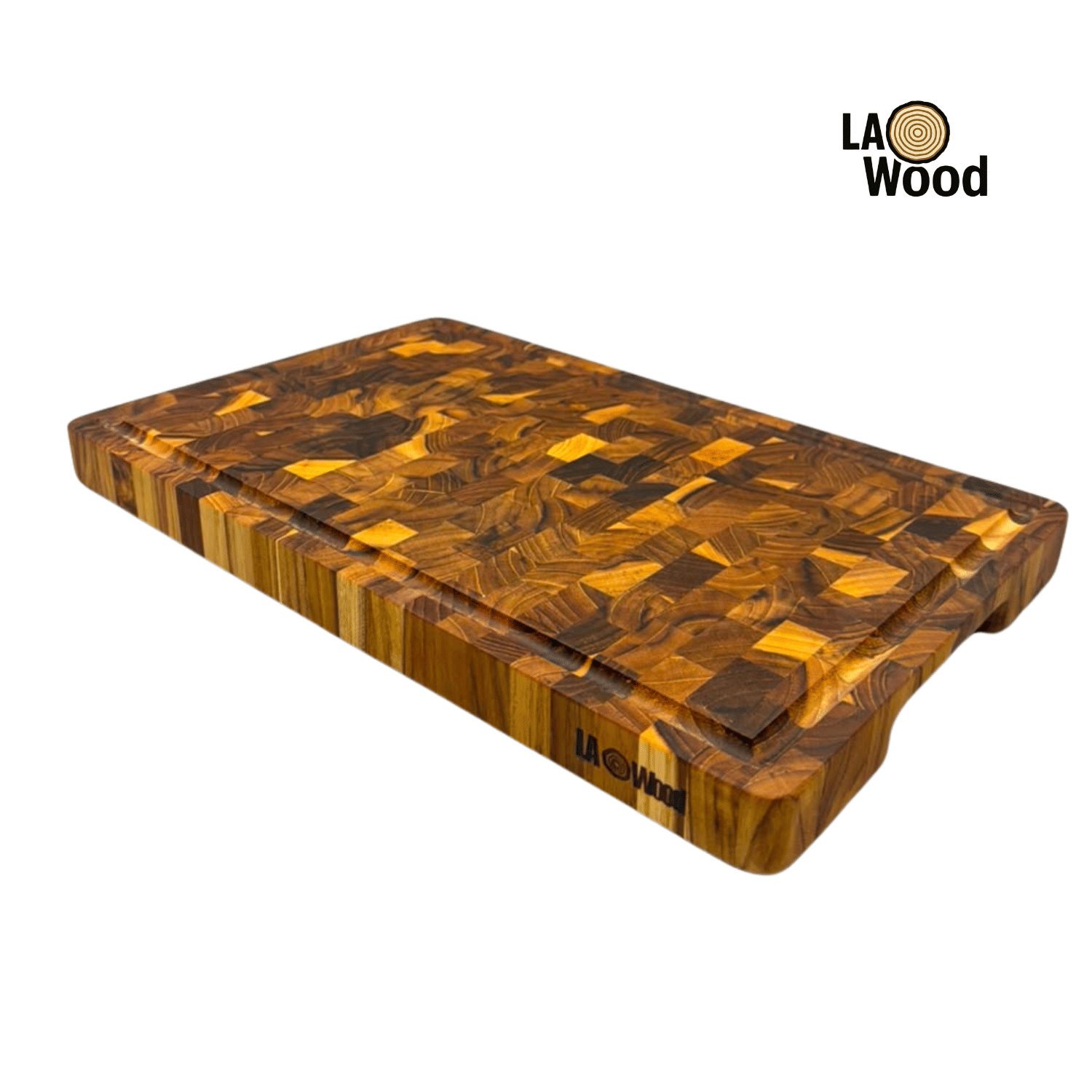 เขียงไม้สักแท้ END GRAIN LAOWOOD รุ่น CB08-1  มีร่อง ขนาด 2.8 × 24 × 38 ซม._0
