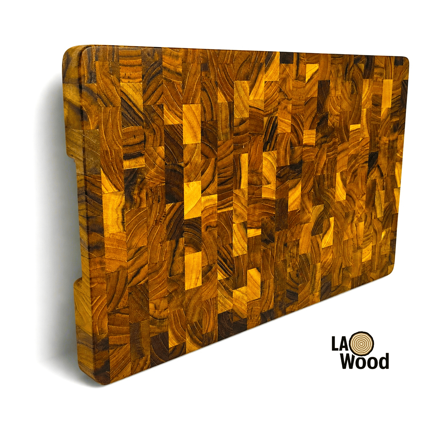 เขียงไม้สักแท้ END GRAIN LAOWOOD รุ่น CB08 ไม่มีร่อง ขนาด 2.8 × 24 × 38_1