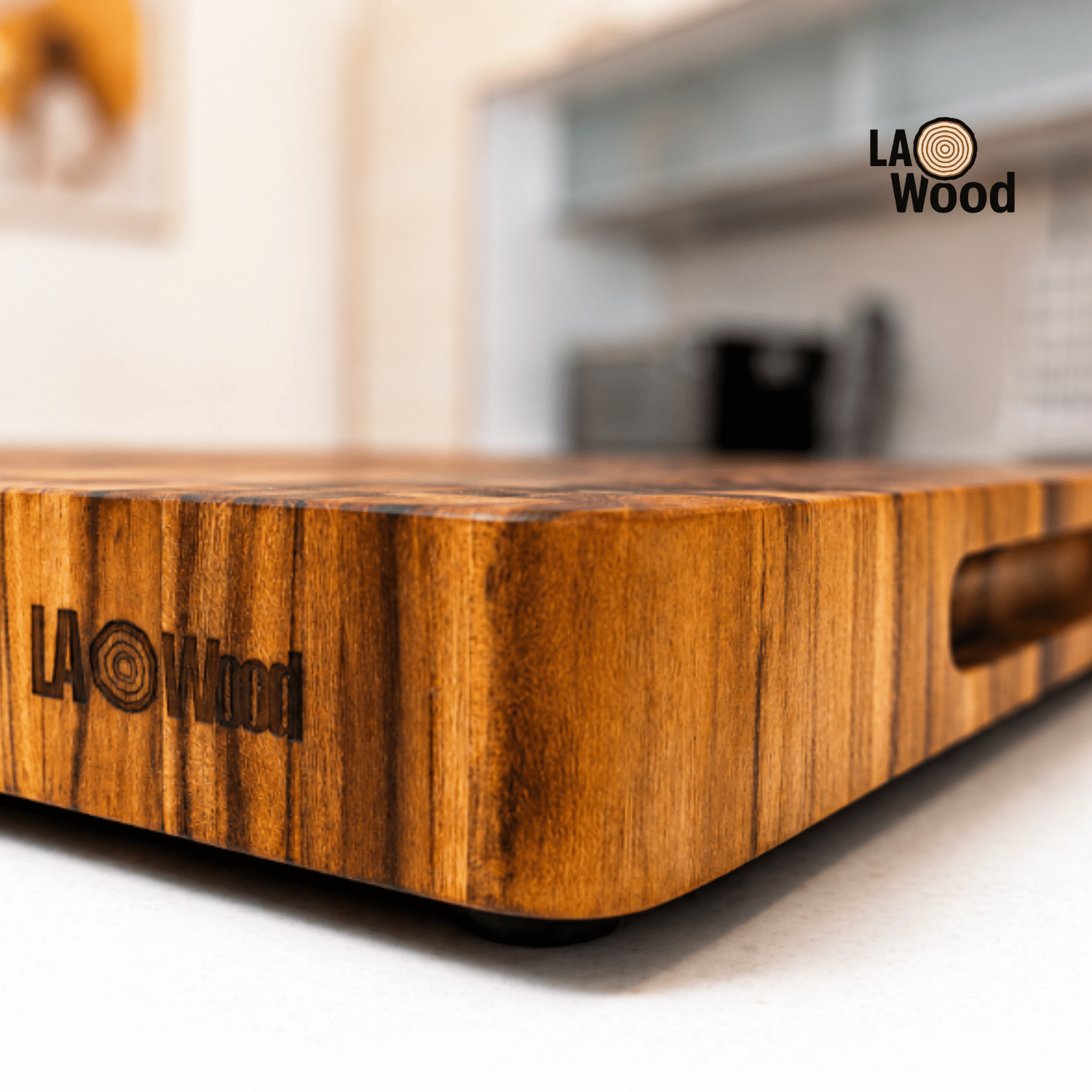 เขียงไม้สักแท้ END GRAIN  LAOWOOD รุ่น CB08L แบบเรียบ ขนาด  3.5 ×28 × 45 ซม._2