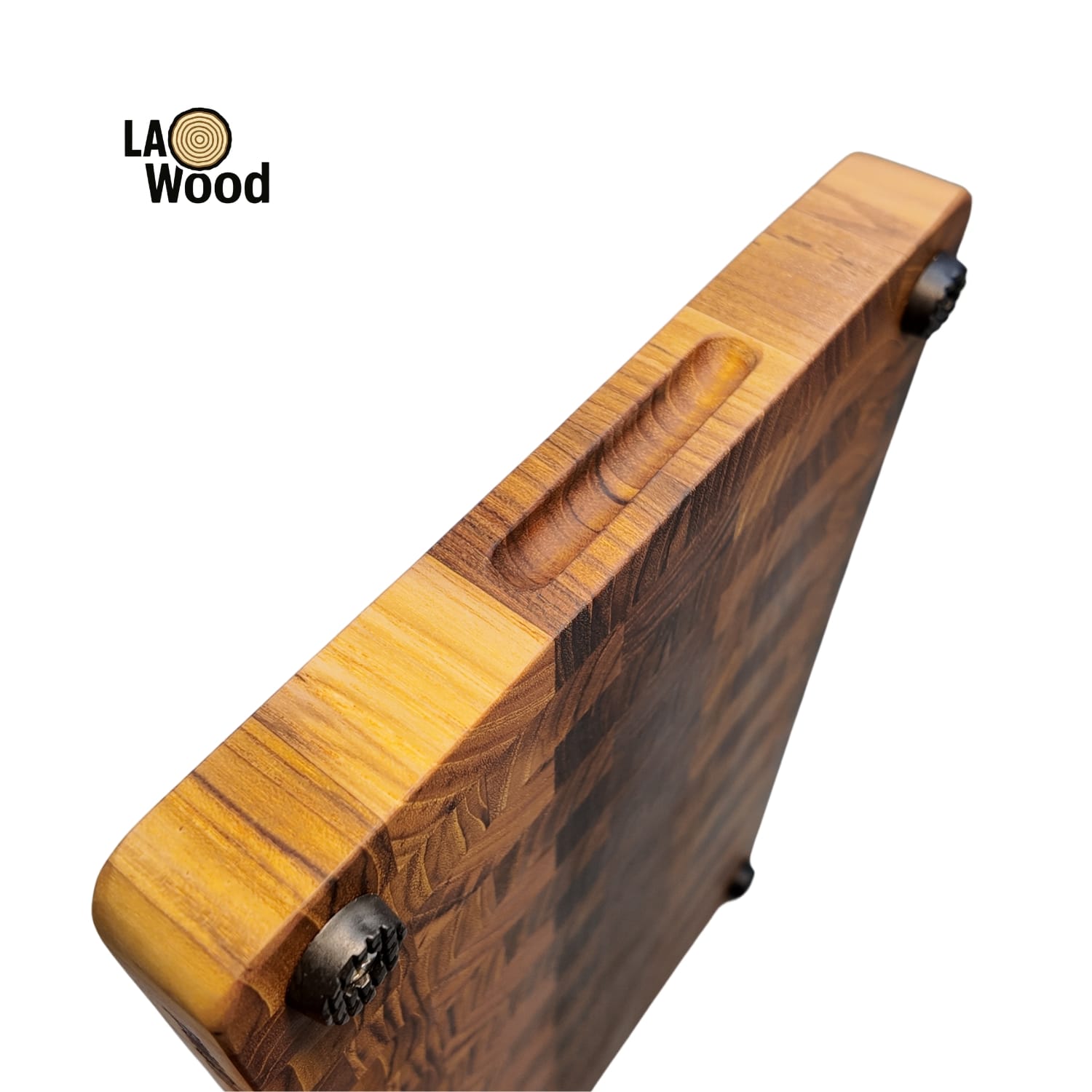 เขียงไม้สักแท้ END GRAIN LAOWOOD รุ่น CB09-1 มีร่อง ขนาด 3.0 × 24 × 38 ซม_4