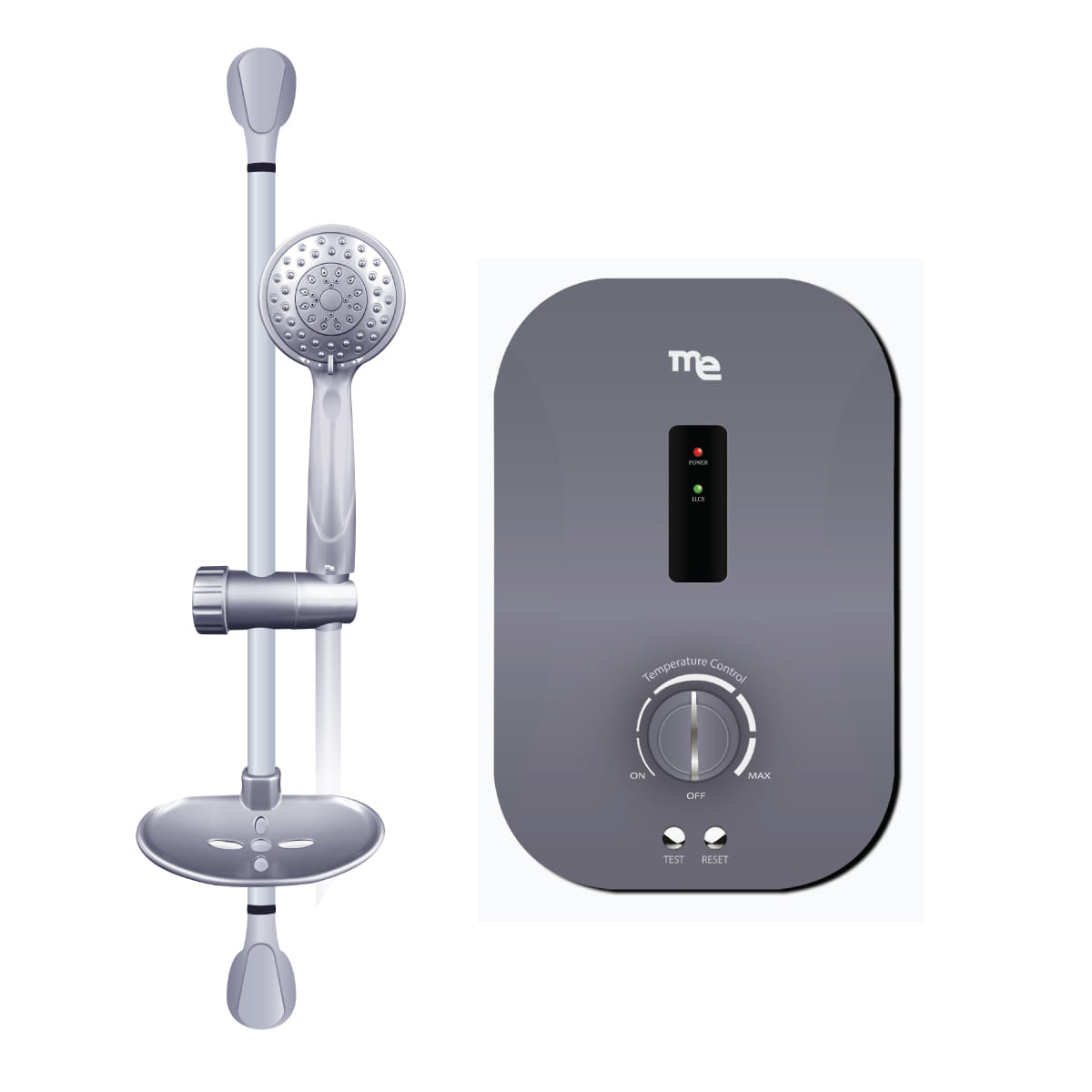 เครื่องทำน้ำอุ่น M&E 4500 วัตต์ รุ่น ME-45FG สีเทา_1