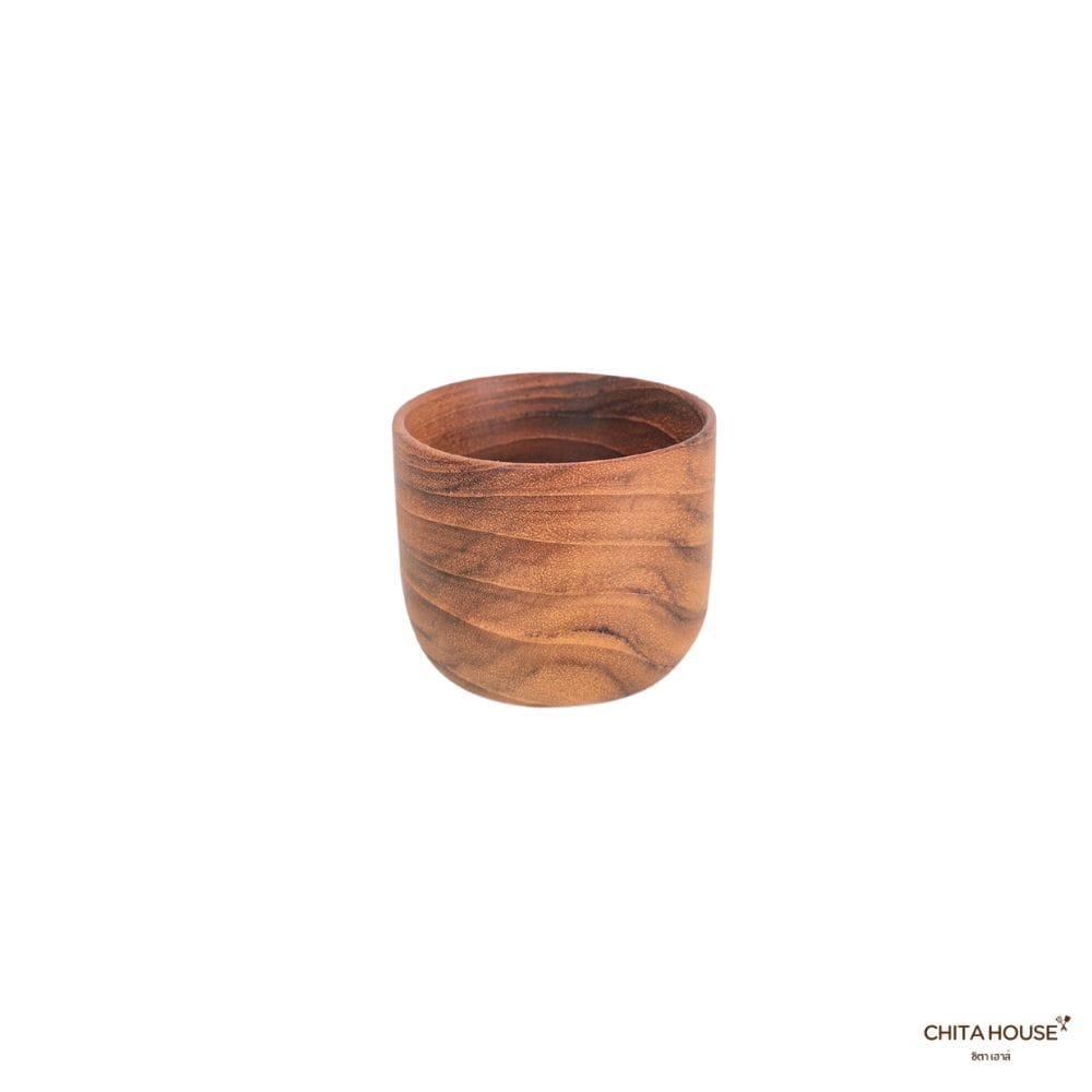 แก้วชาไม้สักแท้ CHITA HOUSE รุ่น G-006 ขนาด 6X5 ซม. สีไม้ธรรมชาติ_0